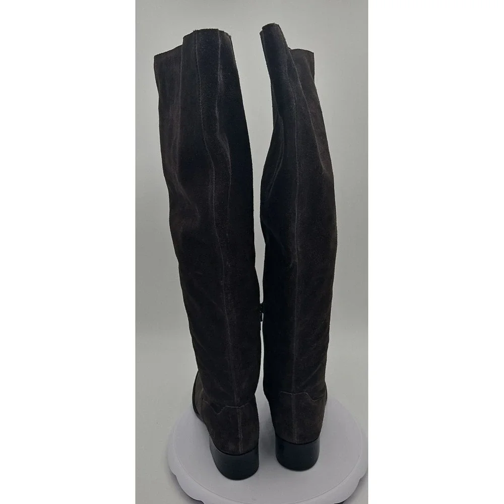 Børn CRICKET Gray Suede Y2K Sz W/9 Knee High NOS‎ Slouch Tall Riding Boots Flat